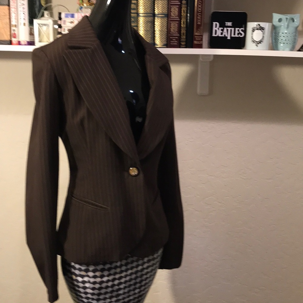 Aqua pinstripe jacket blazer made in the USA